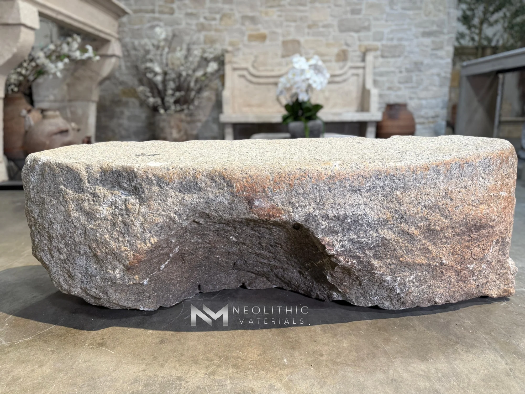 Antique Granite Bench - Image 1